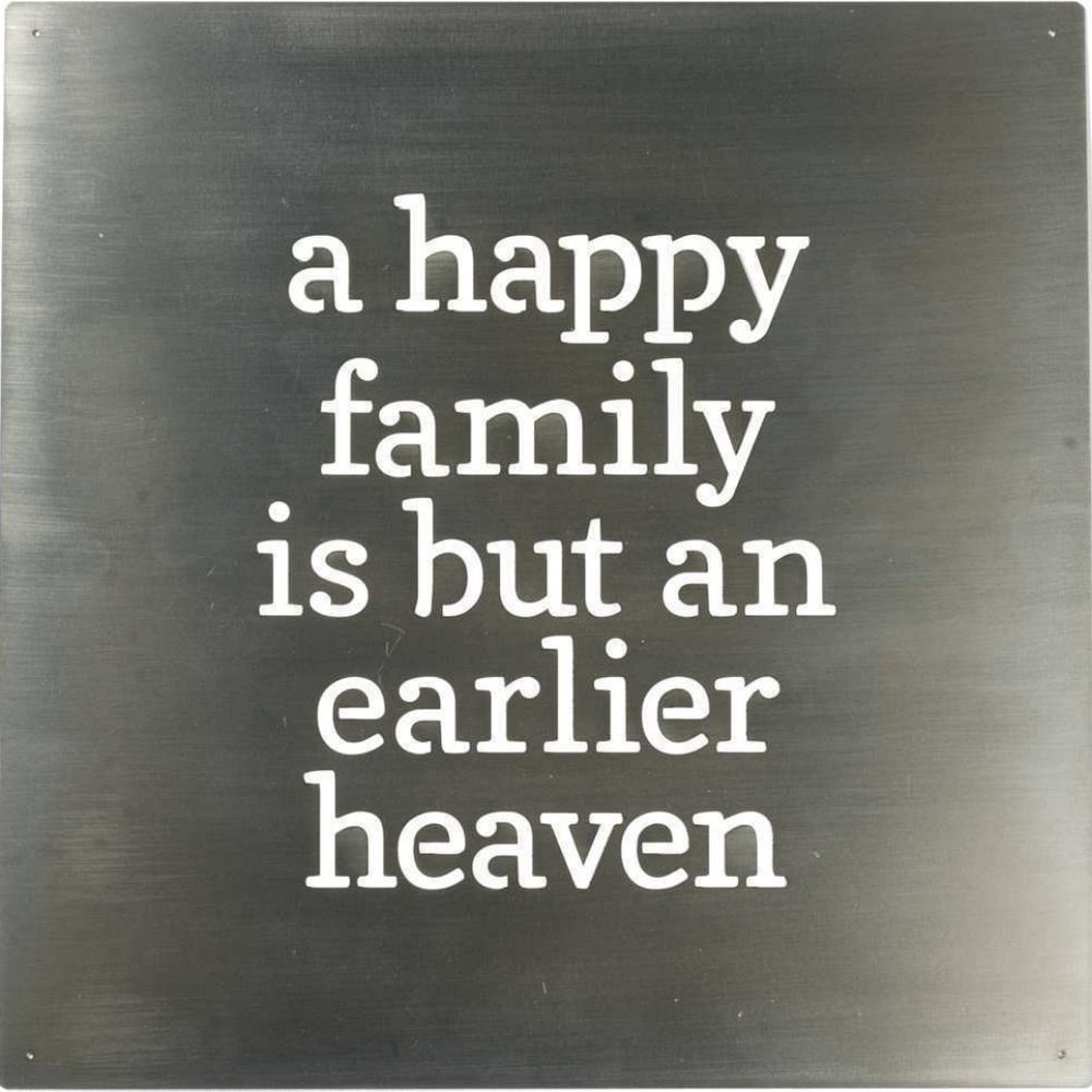 HAPPY FAMILY METAL WALL ART SIGN
